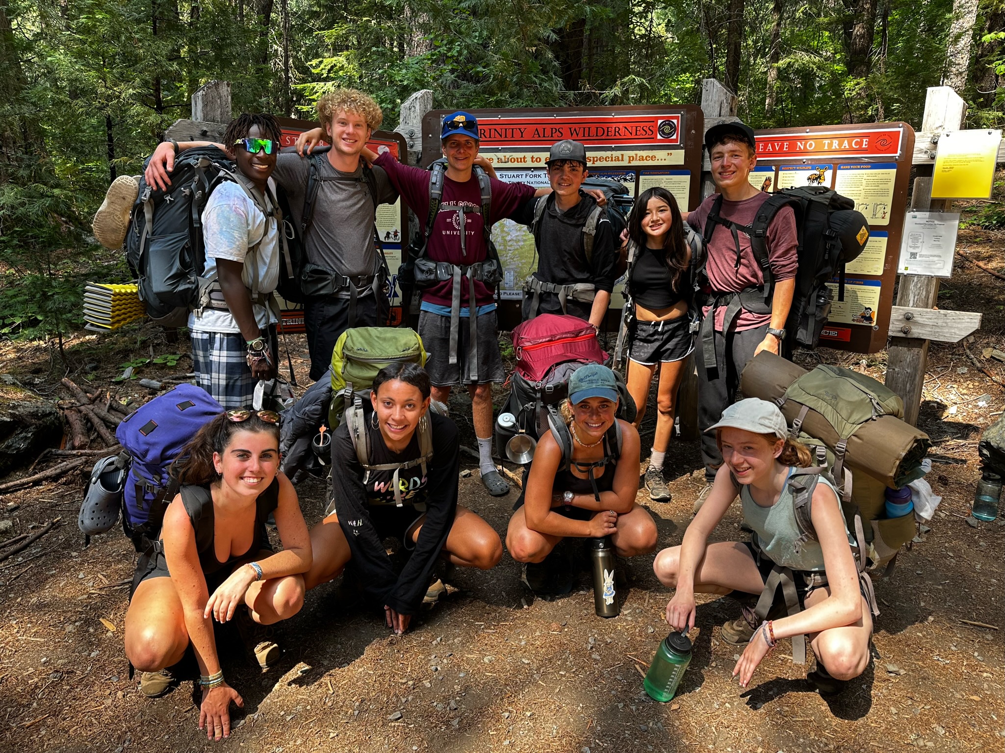 backpackers in the trinity alps