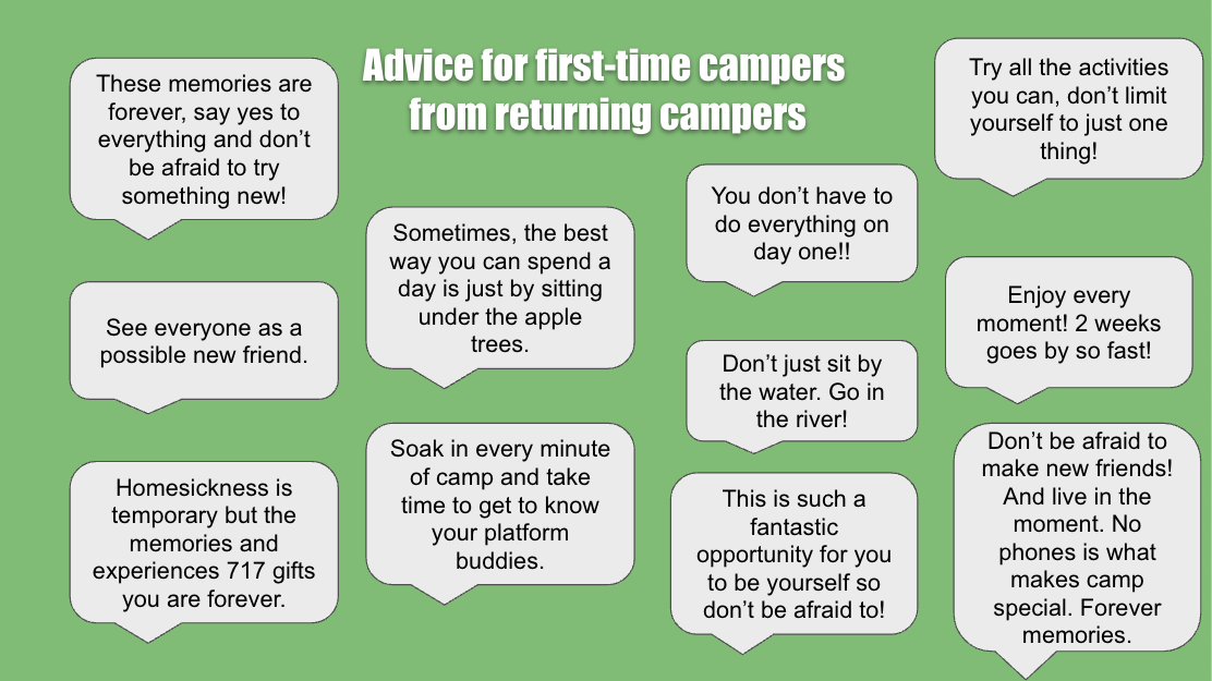 advice for first-time campers